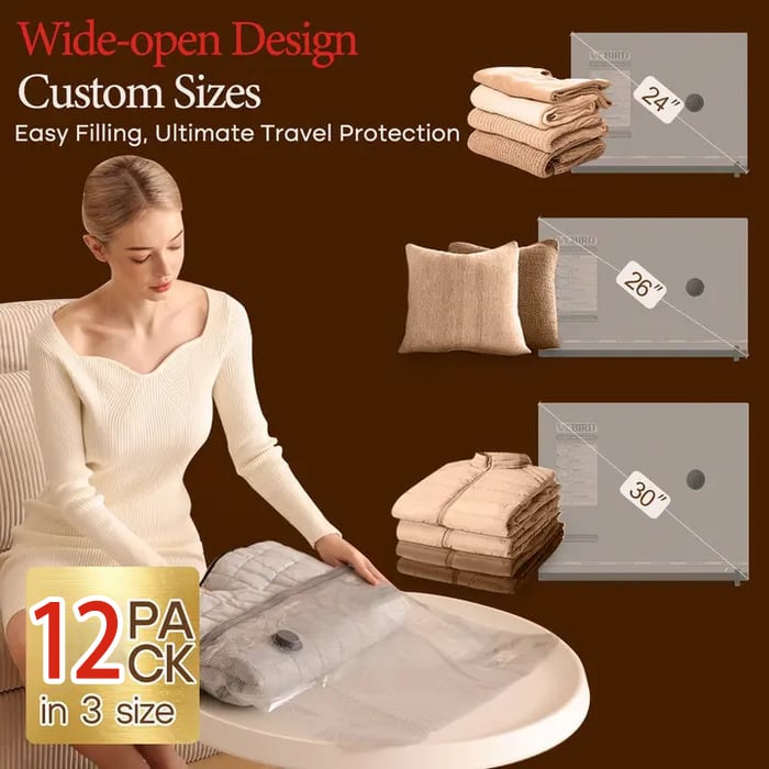 Cordless Travel Vacuum Storage Compression Bag