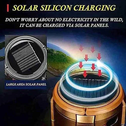 ⛺40% OFF🦬Portable Solar Powered Camping Lantern with Fan for Outdoor
