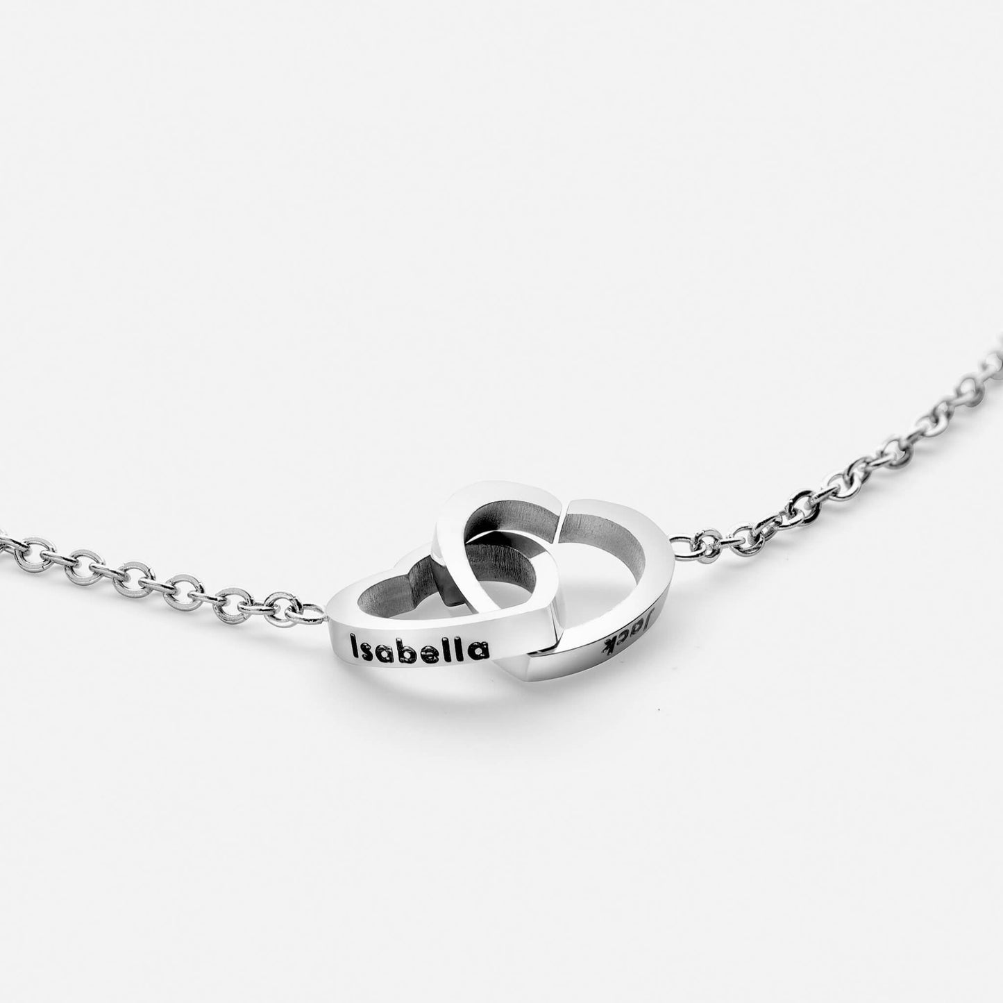Personaliserat Dubbelhjärtat Halsband