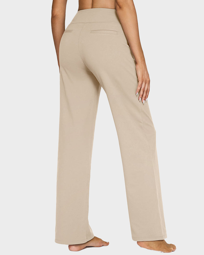 G4Free Loose High-Waist Business Casual Pants Yoga Pants Women Wide Leg Pants with Pockets Comfortable Athletic Sweatpants