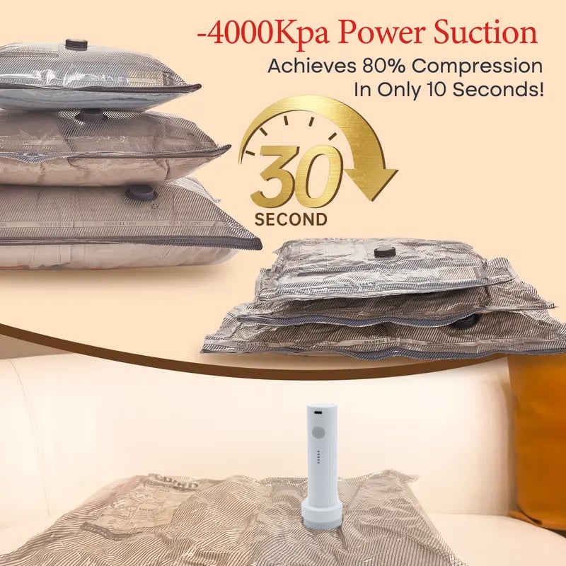 Cordless Travel Vacuum Storage Compression Bag