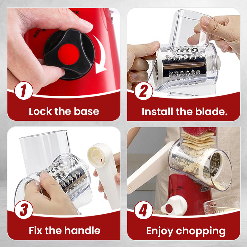 🔥 2026 Kitchen Sale 50% OFF🔥 Multifunctional Manual Rotary Grater & Chopper 🚀🥕