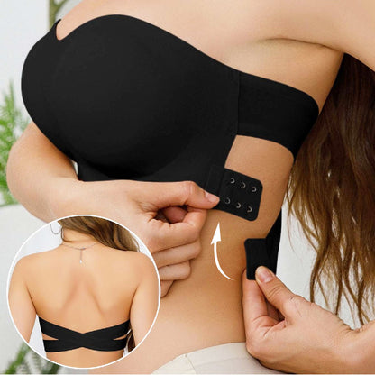 💜 BUY 1 GET 1 FREE 💜 Women's Non-Slip Strapless Wireless Bra with Crossover Side Closure