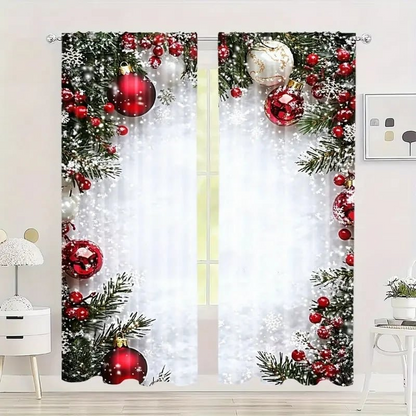 🎅Christmas Sale🎄50K+ SOLD! 🎁✨Christmas Window Curtains 2-Piece Set for Home Decor