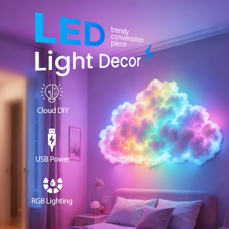 ⏰DIY USB-Powered Thundercloud LED Light Decor🌈☁️