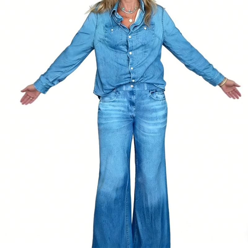 2026 New Year Special Offer 💕Women’s Faux Denim Pajama 2-Piece Set