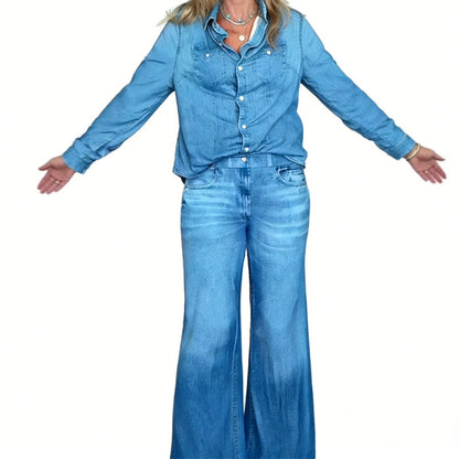 2026 New Year Special Offer 💕Women’s Faux Denim Pajama 2-Piece Set