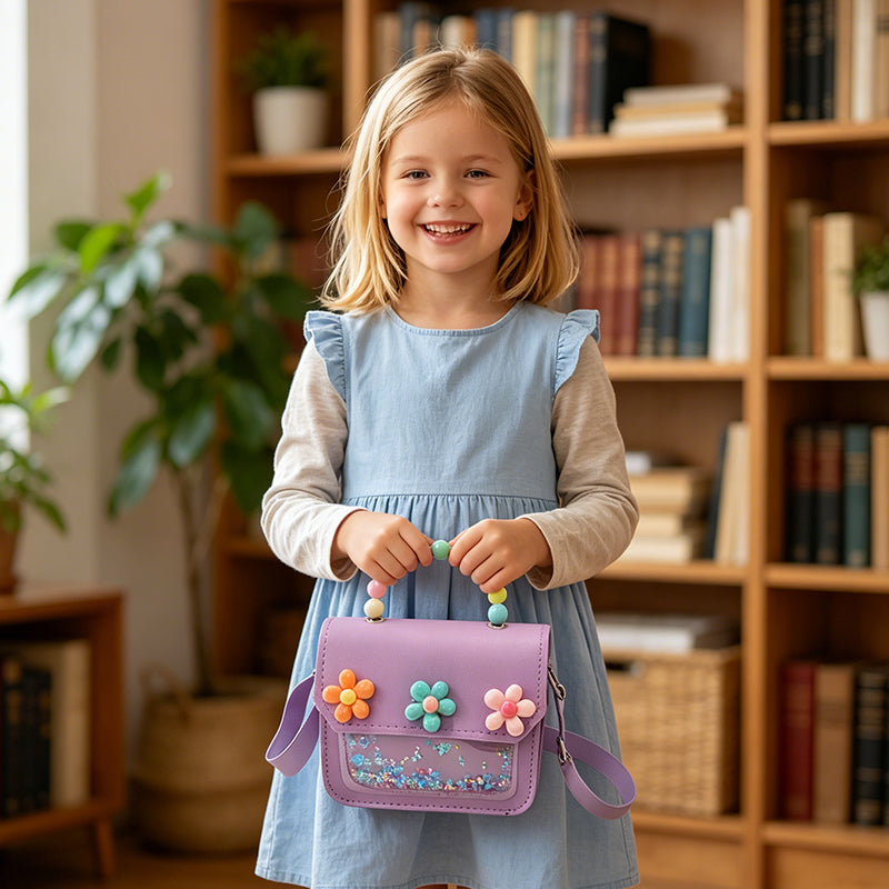 🎁Children's Sequin Flower Pearl Handbag