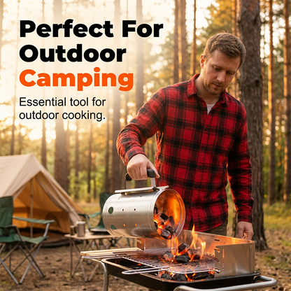 Heavy-Duty Steel BBQ Charcoal Starter